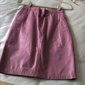 Pink Women's leather Skirt